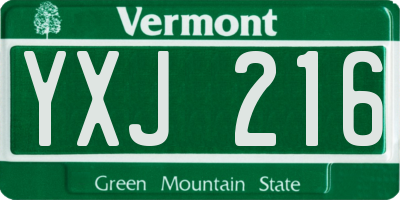 VT license plate YXJ216