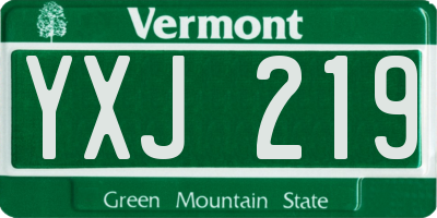 VT license plate YXJ219