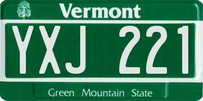 VT license plate YXJ221