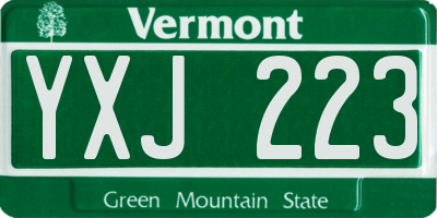 VT license plate YXJ223