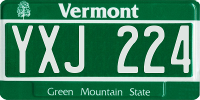 VT license plate YXJ224