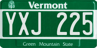 VT license plate YXJ225