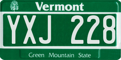 VT license plate YXJ228
