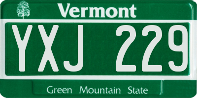 VT license plate YXJ229
