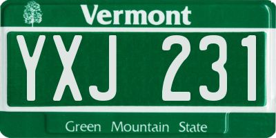 VT license plate YXJ231