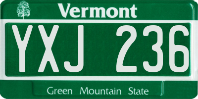 VT license plate YXJ236
