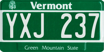 VT license plate YXJ237
