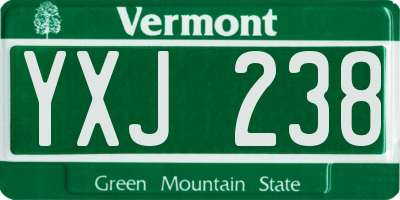 VT license plate YXJ238