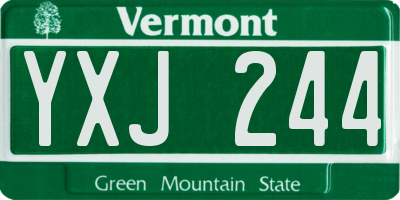 VT license plate YXJ244