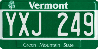 VT license plate YXJ249