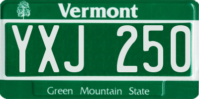 VT license plate YXJ250