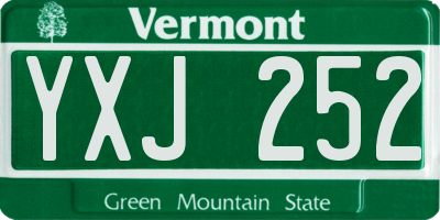 VT license plate YXJ252
