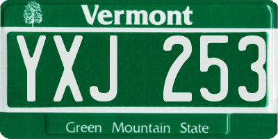 VT license plate YXJ253