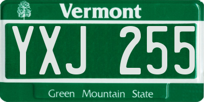 VT license plate YXJ255