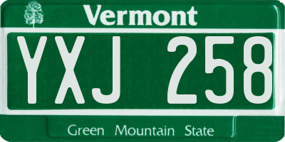 VT license plate YXJ258