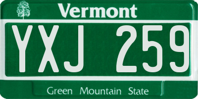 VT license plate YXJ259