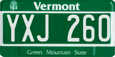 VT license plate YXJ260