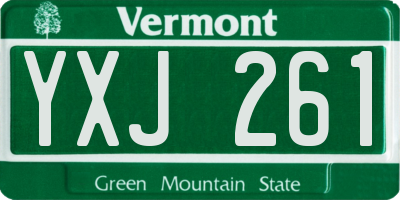 VT license plate YXJ261