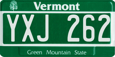VT license plate YXJ262