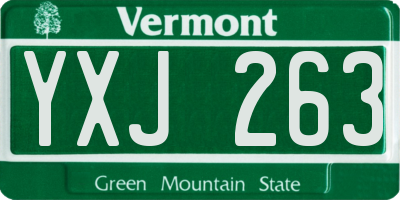 VT license plate YXJ263