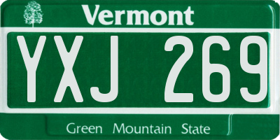 VT license plate YXJ269