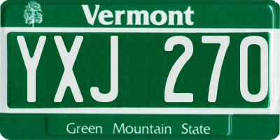 VT license plate YXJ270