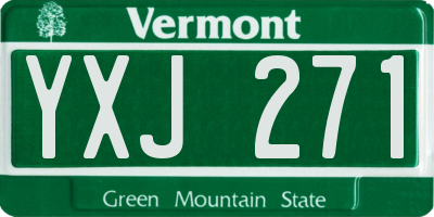 VT license plate YXJ271