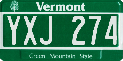 VT license plate YXJ274