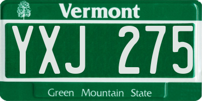 VT license plate YXJ275