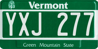 VT license plate YXJ277