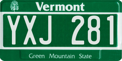 VT license plate YXJ281