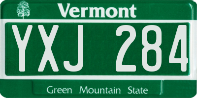VT license plate YXJ284