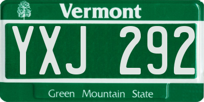 VT license plate YXJ292