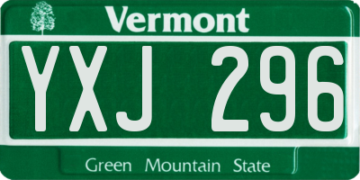 VT license plate YXJ296