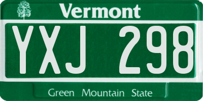 VT license plate YXJ298