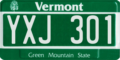 VT license plate YXJ301