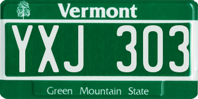 VT license plate YXJ303