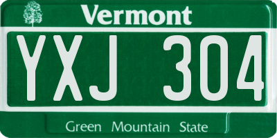 VT license plate YXJ304