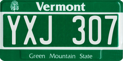 VT license plate YXJ307