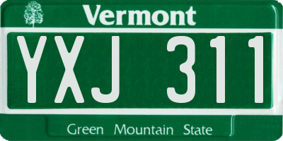 VT license plate YXJ311