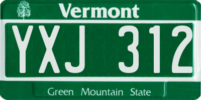 VT license plate YXJ312