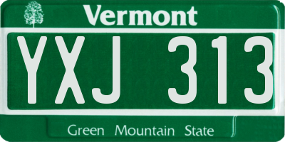 VT license plate YXJ313