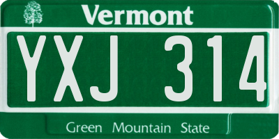 VT license plate YXJ314