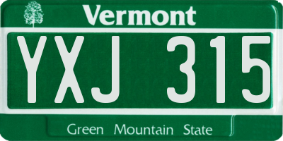 VT license plate YXJ315