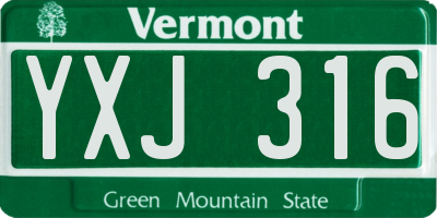 VT license plate YXJ316