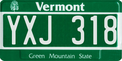VT license plate YXJ318