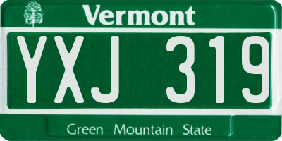 VT license plate YXJ319