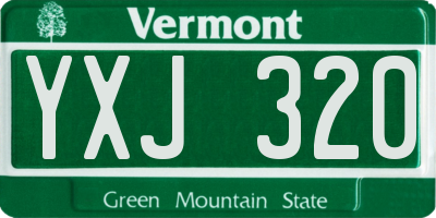 VT license plate YXJ320