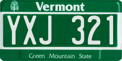 VT license plate YXJ321