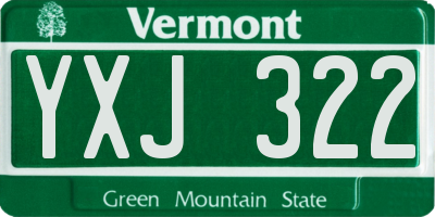 VT license plate YXJ322